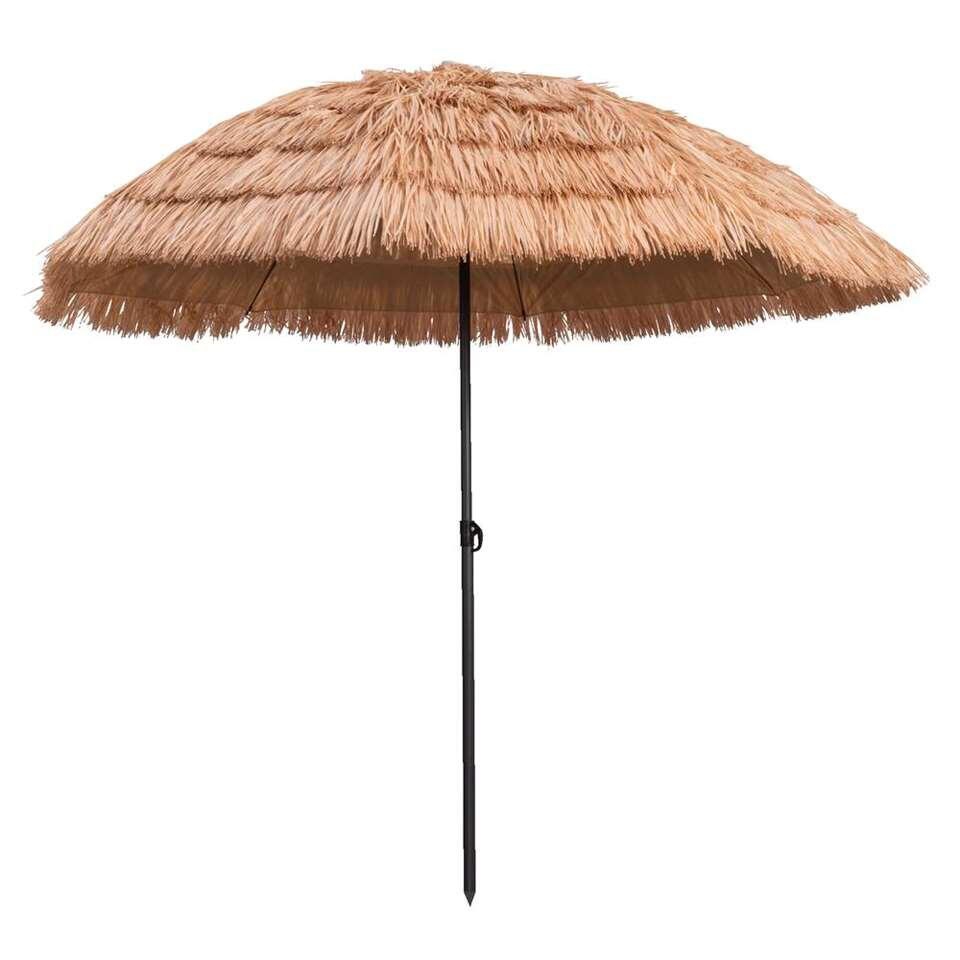 Parasol Raffia 200 cm + voet  (taupe)