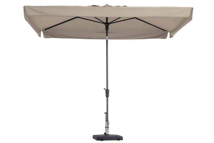 parasol 3 x 3 mtr. met voet (ecru)