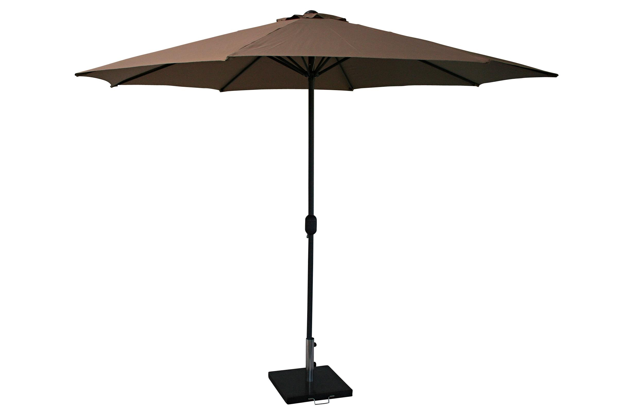 Parasol 300 cm rond Taupe + voet