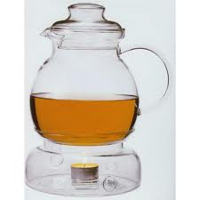 Theepot glas 1,5 liter +theelichtjes