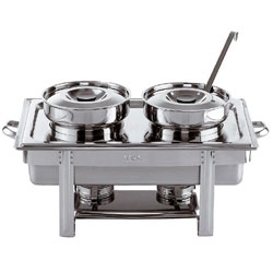 Chafing dish + twee soepketels