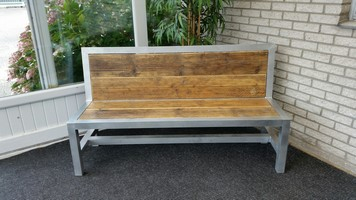 Robuust Zitbank 150 cm met rugleuning