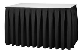 Partyset: Tafel 183x76cm - met wit kleed en zwarte rok