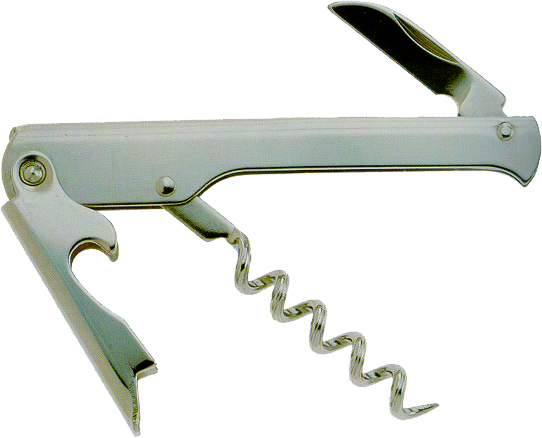 Flesopener met kurkentrekker (kelner mes)
