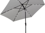 Parasol 300 cm rond met ingebouwde LED verlichting + inklapbare parasolvoet