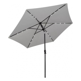 Parasol 300 cm rond met ingebouwde LED verlichting + inklapbare parasolvoet