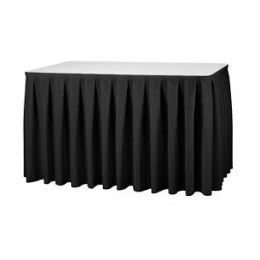 Partyset: Tafel 183x76cm - met wit kleed en zwarte rok